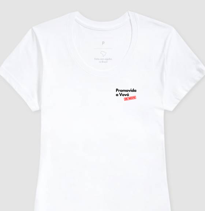 Promovida a Vovó de novo (minimalista) - Camiseta
