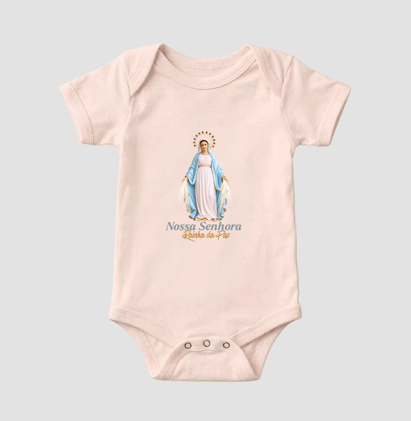Body Infantil Católico Nossa Senhora Rainha da Paz - Body Infantil