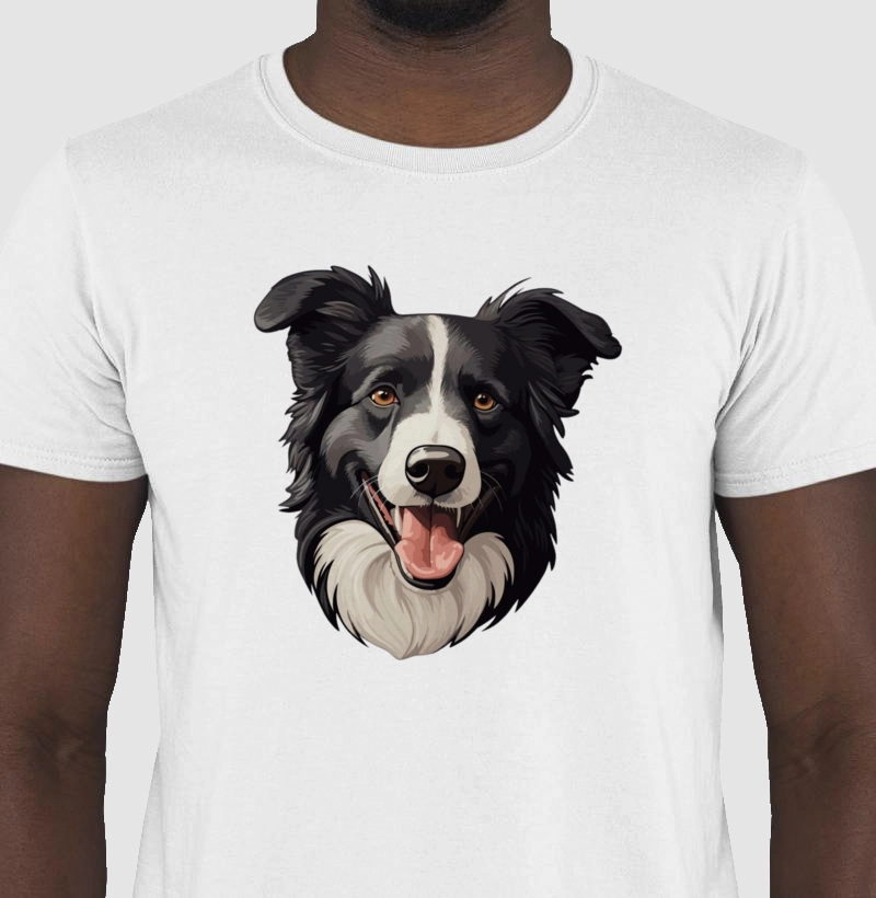 Camiseta com Estampa doguinho Border Collie feliz
