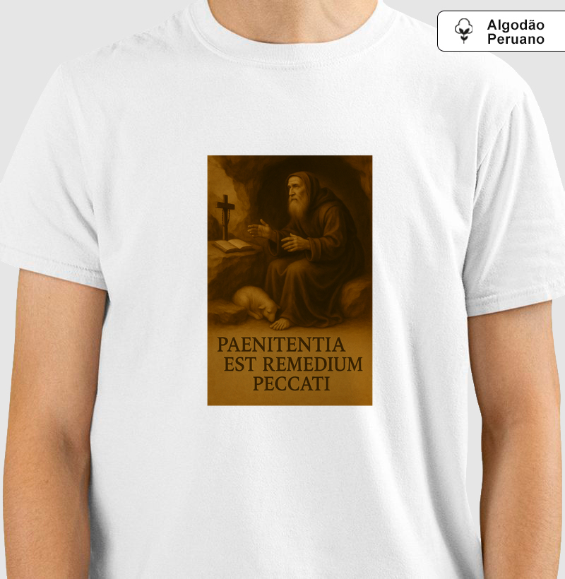 Camiseta Algodão Peruano Paenitentia Est Remedium Peccati