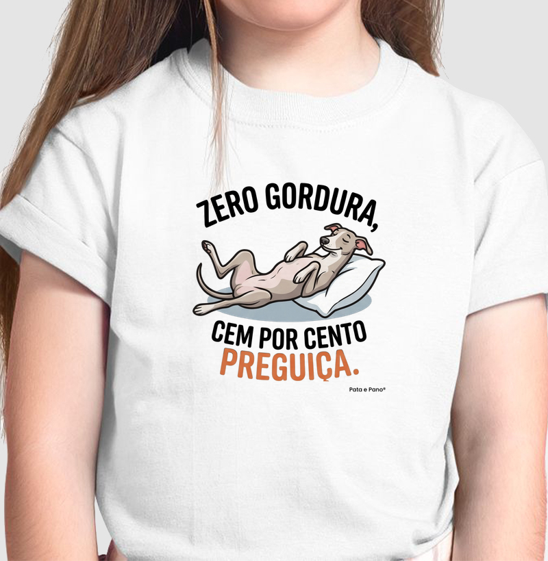 CAMISETA INFANTIL WHIPPET GALGO ZERO GORDURA - Camiseta Infantil