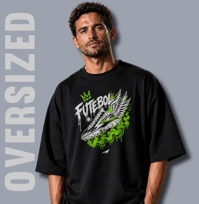 Camiseta Ovesized Estilo Grafite Futebol King - Algodão Premium