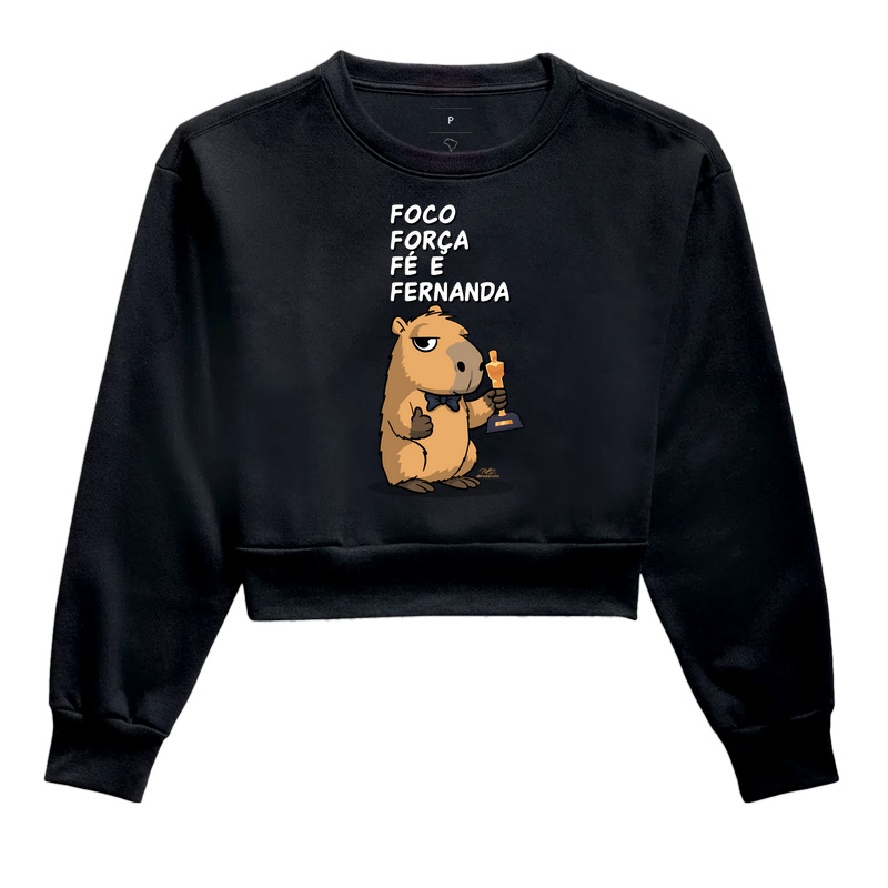 Camiseta Capivara Fernanda - Cropped Moletom
