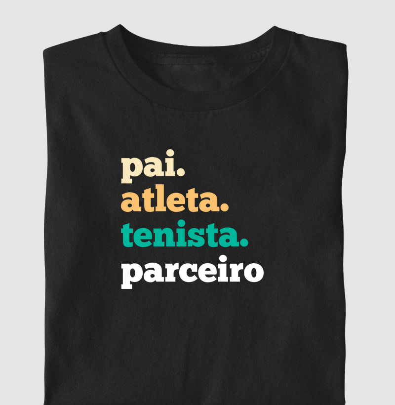 Pai, atleta, tenista, parceiro