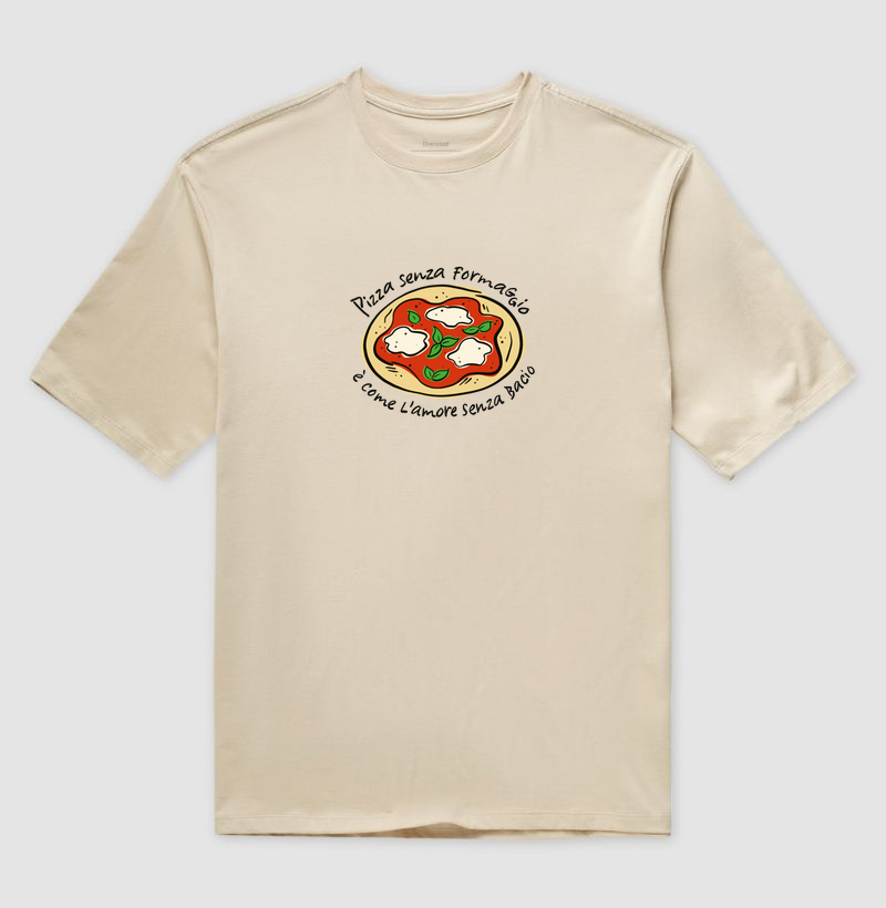 Camiseta Oversized Pizza e Formaggio