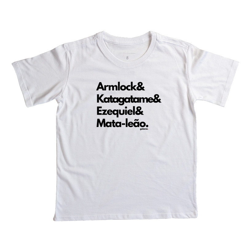 Camiseta Golpes Clássicos do Jiu-Jitsu – Armlock, Katagatame, Ezequiel e Mata-Leão