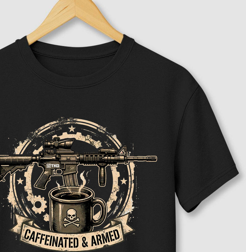 Camiseta Caffeinated & Armed
