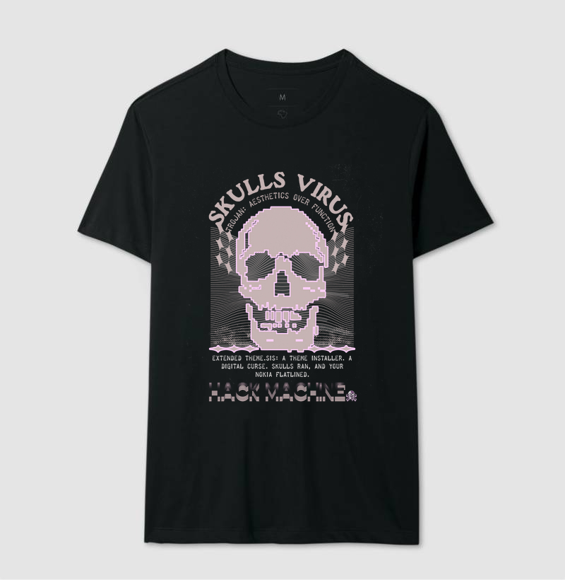 Camiseta Hack Machine – Skulls Virus Nokia / Quarentena™
