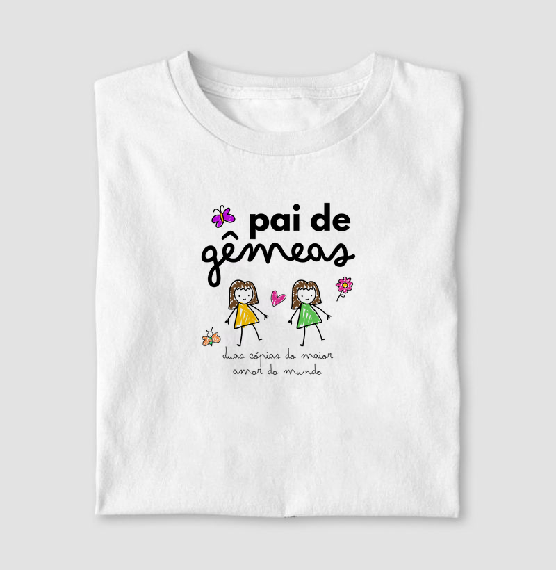 Camiseta Pai de Gêmeas — Amor em Dobro