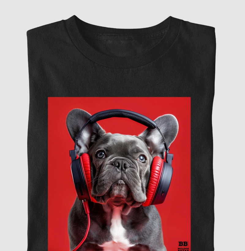 Camiseta Bulldog Frances "Headphones 4"