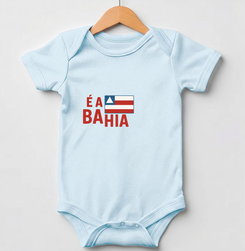 Body Infantil É a Bahia. Coleção Baianês Kids. Meninos e Meninas. Algodão Premium.