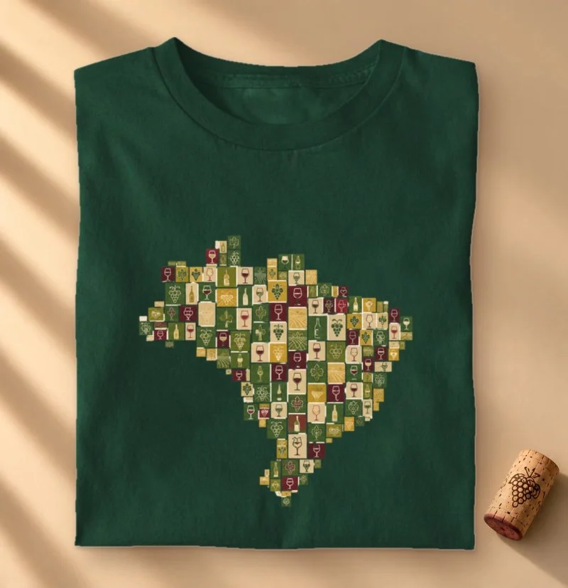 Camiseta "Brasil, Terra dos Vinhos" - Camiseta