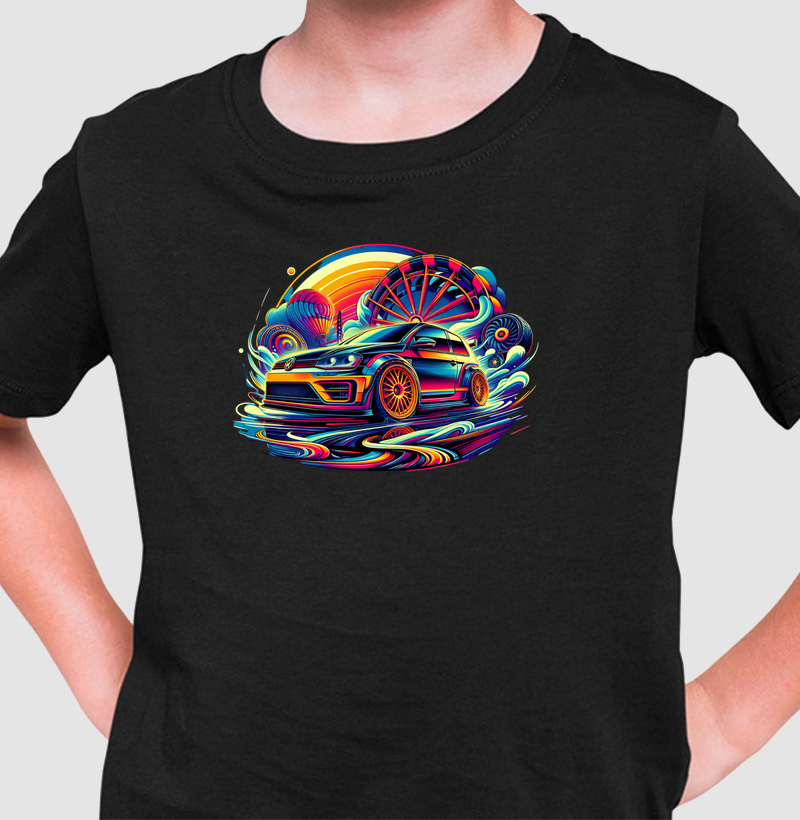 Golf psicodélico na pegada turbo e arte! Quem vive de carro, vive de cor.