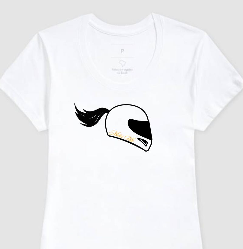 Capacete com rabo de cavalo