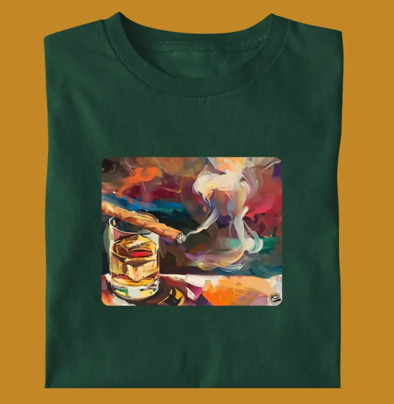 ART CIGAR AND WHISKEY - Camiseta