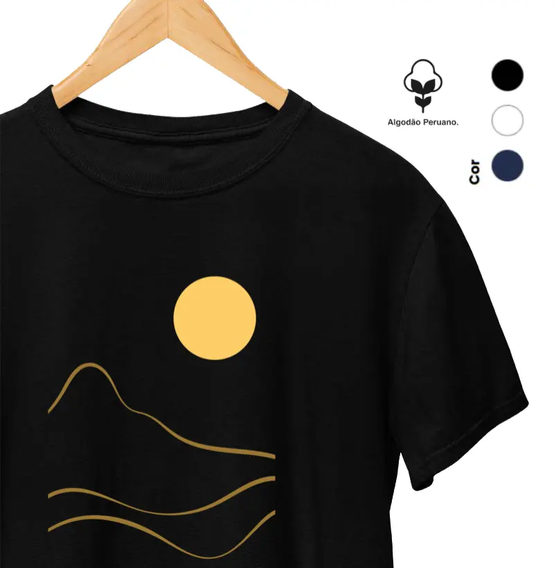 Pôr do Sol ilustrado - algodão peruano