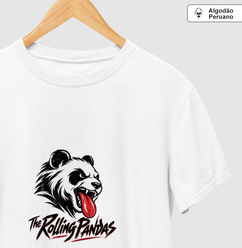 The Rolling Pandas - Camiseta Algodão Peruano