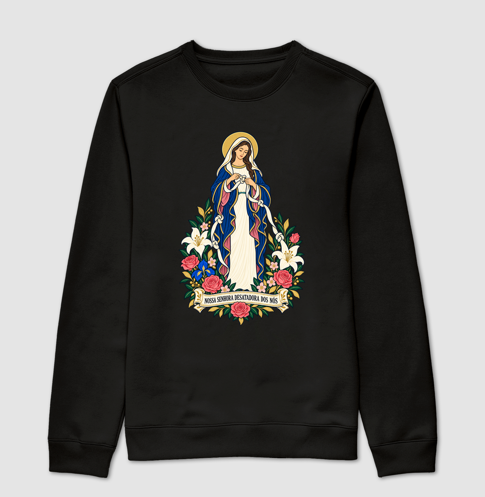 Nossa Senhora Desatadora dos Nós - Jardim da Fé - Suéter Moletom