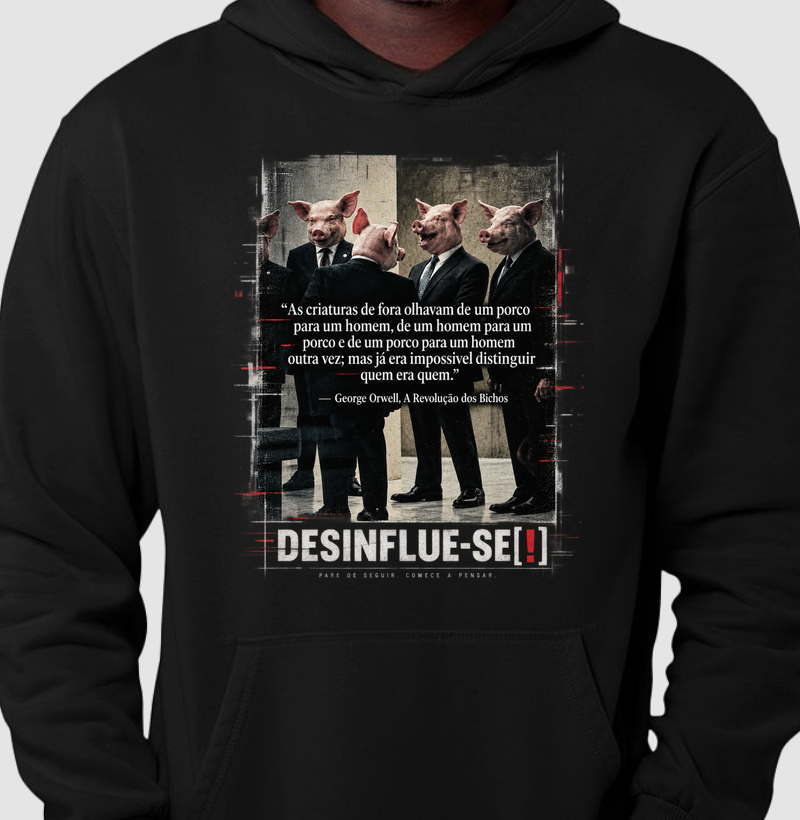 PORCOS DO PODER BLACK - Hoodie Moletom