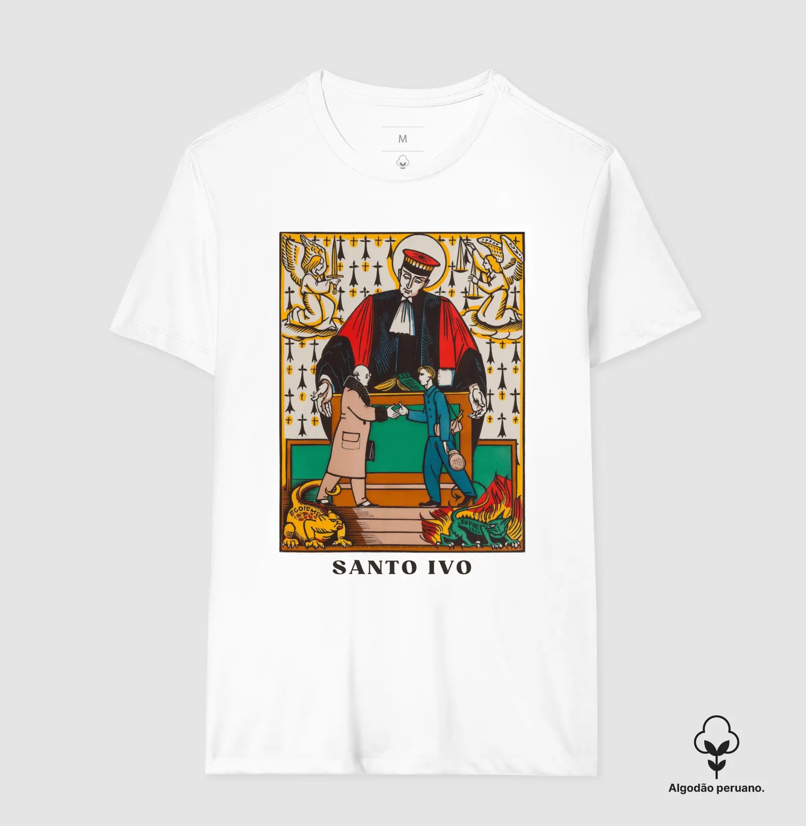 SANTO IVO - CAMISETA PREMIUM DE ALGODÃO PERUANO