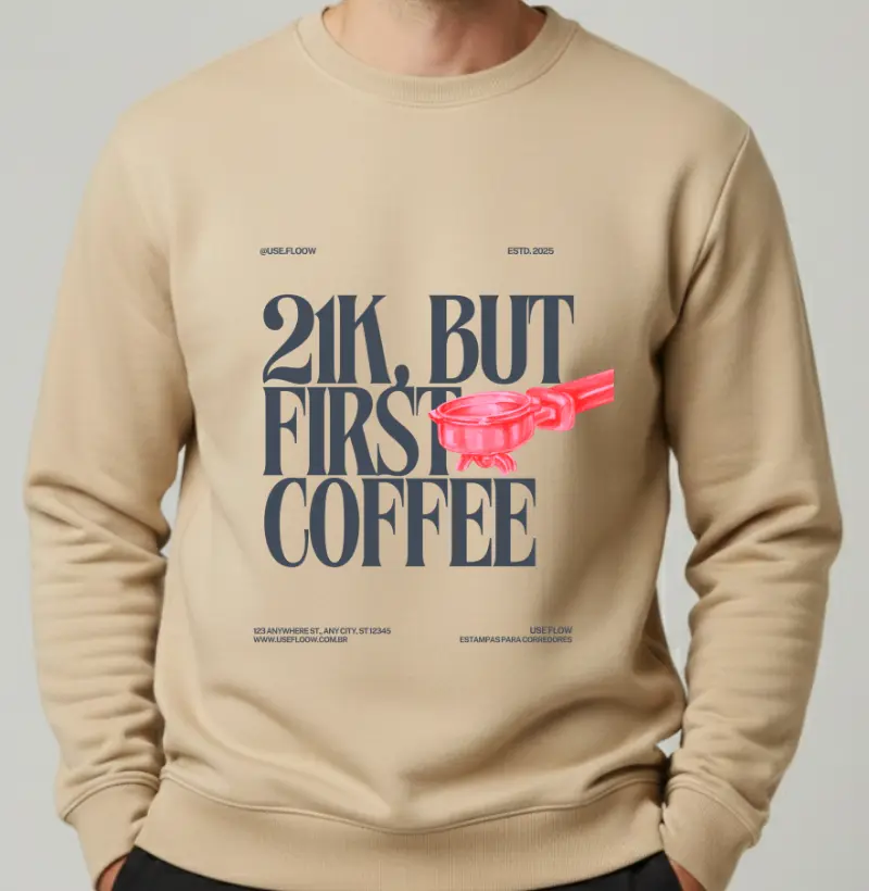 Moletom Meia Maratona - 21K Mas Primeiro Café