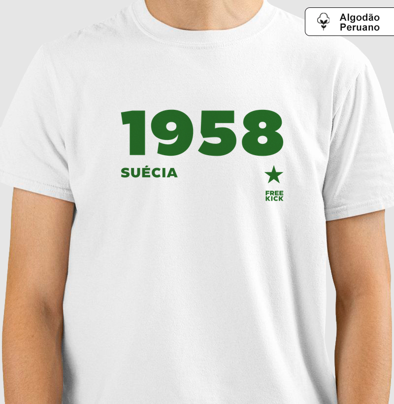 CAMISETA ALGODÃO PERUANO FREE KICK BRASIL 1958