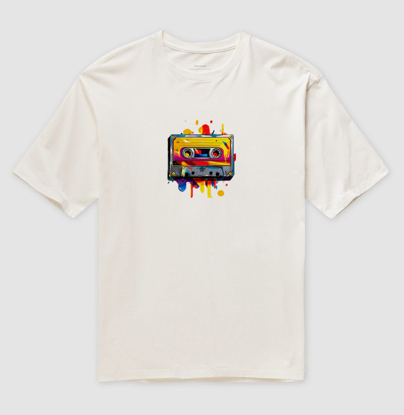 Camiseta Oversized K7 Splash — Soundtrack 80/90 | Posto80