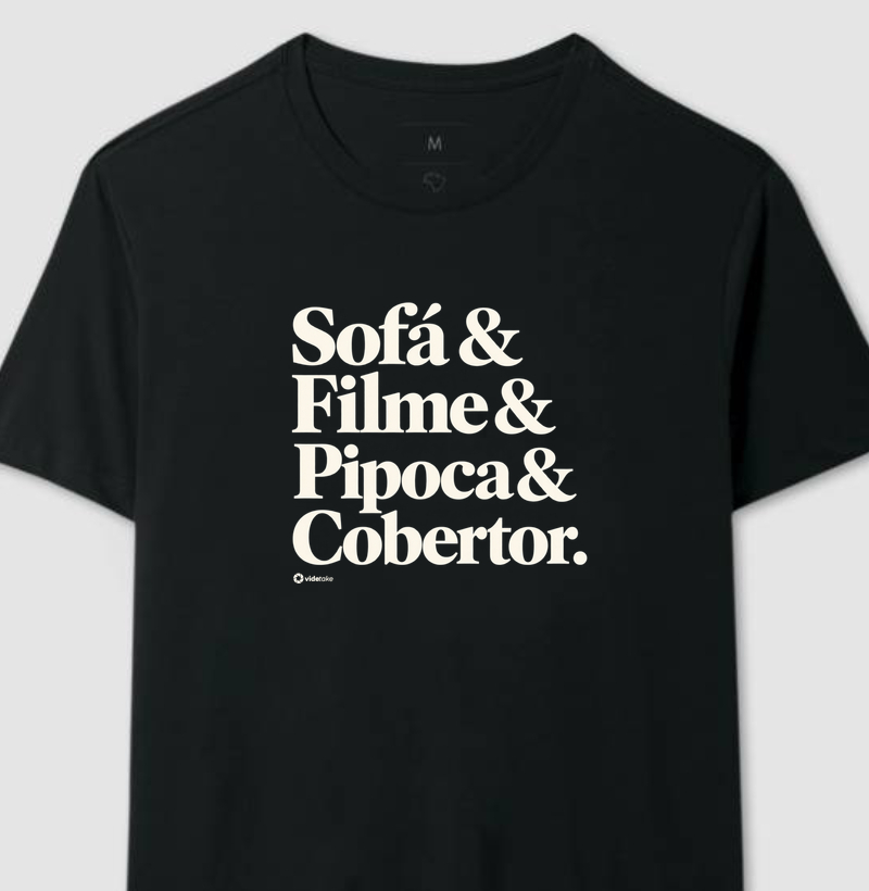 Sofá, Filme, Pipoca & Cobertor (Estampa G) - Camiseta