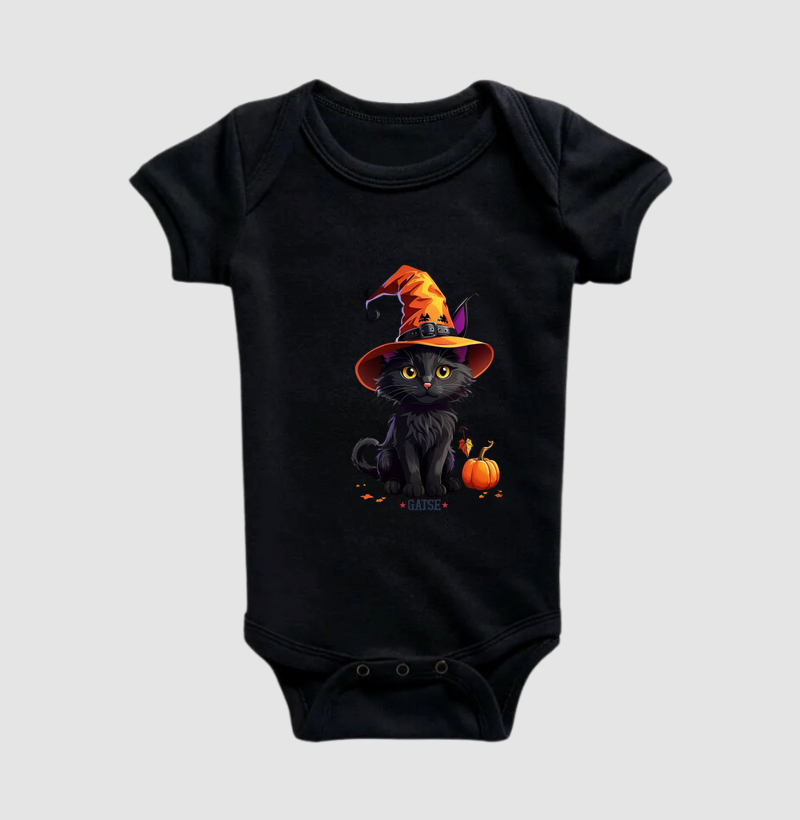 Bruxinho Preto Chapéu Laranja
