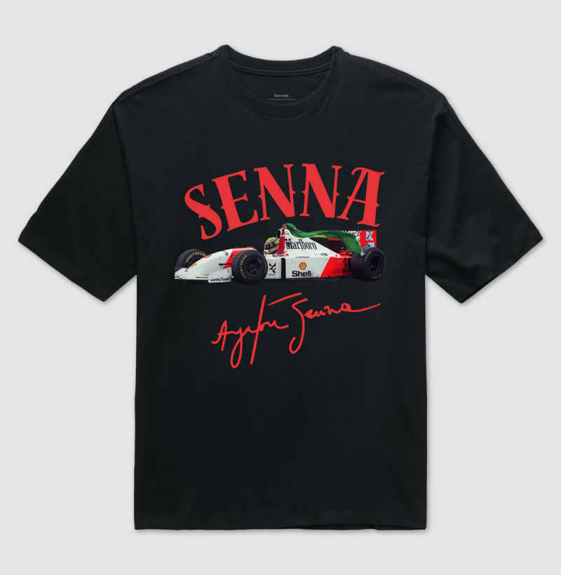 Camiseta Oversized - Ayrton Senna vermelha