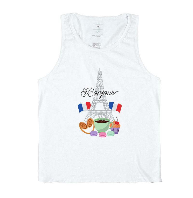 Camiseta Viagem - Torre Eiffel Bonjour
