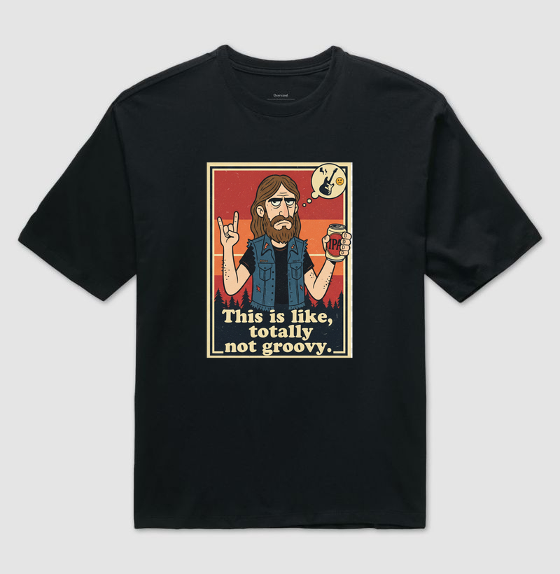 camiseta-rock-retrô-humor-ácido-this-is-like-totally-not-groovy