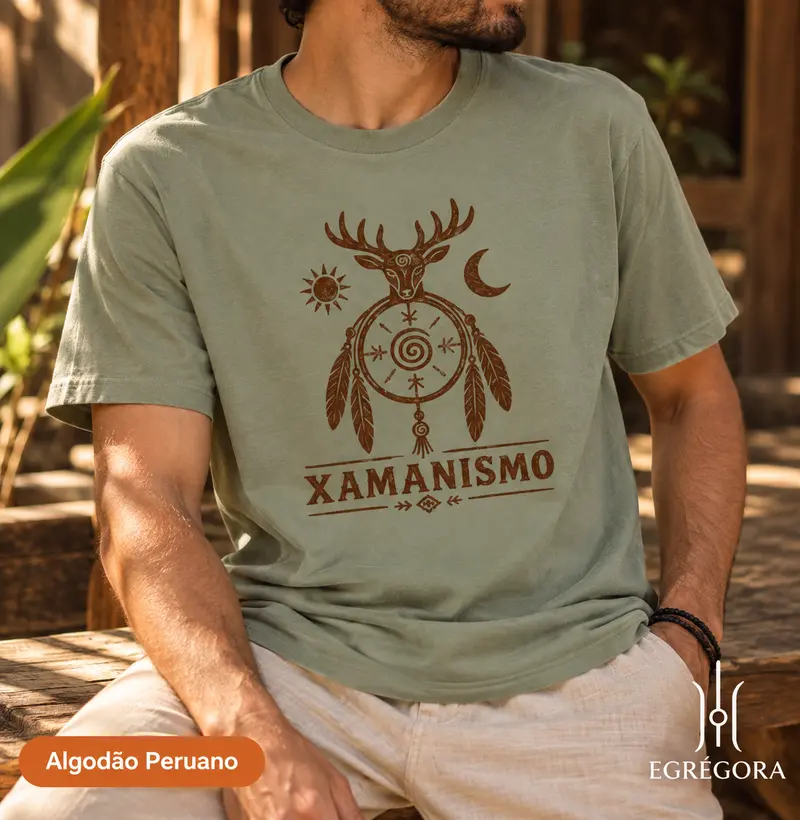 Guardião dos Caminhos Sagrados - Camiseta Algodão Peruano