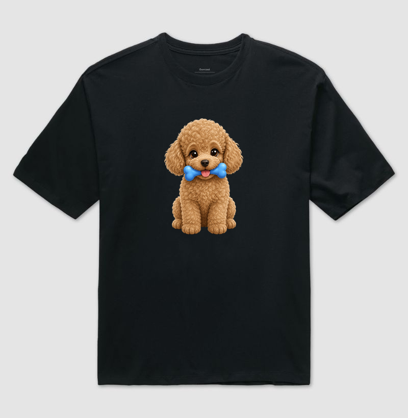 Poodle Marrom - Desenho Infantil - Camiseta Oversized