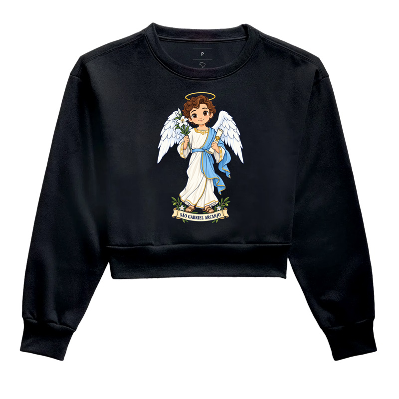 São Gabriel Arcanjo estilo chibi - Cropped Moletom