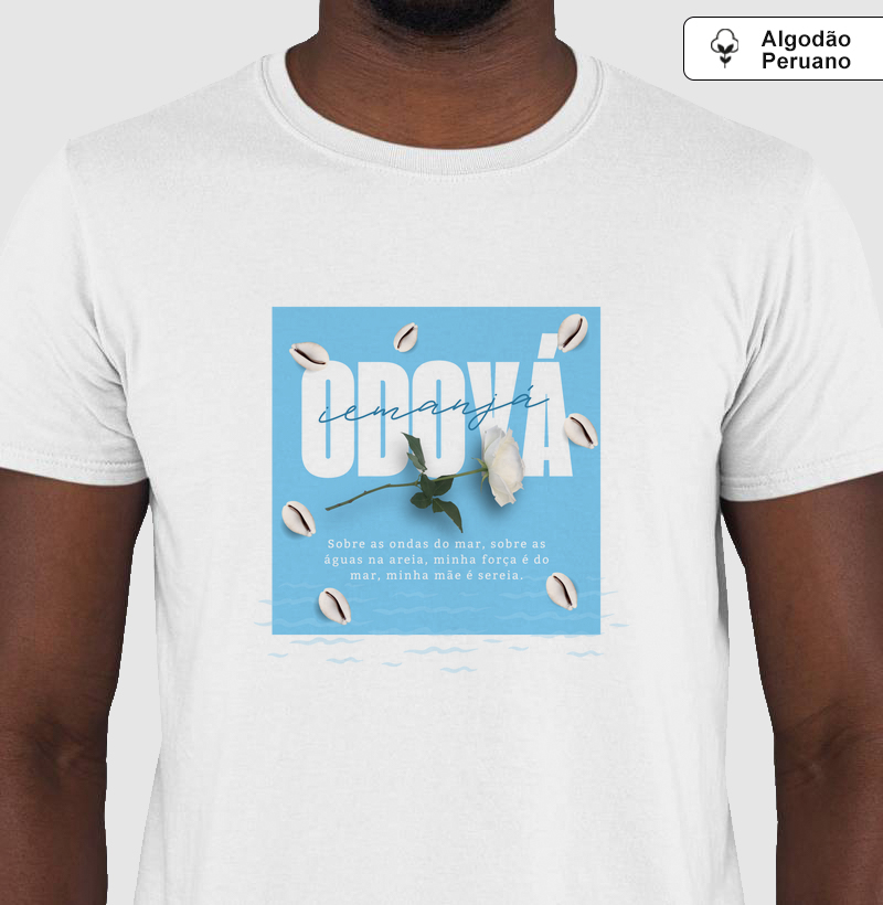 Camiseta Masculina de Algodão Peruano Odoyá – Conforto Premium e Espiritualidade