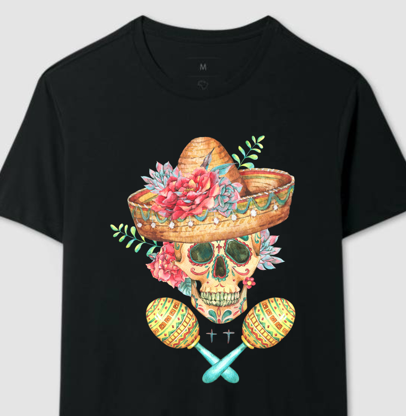 Coleção Caveiras Mexicanas - Chapel Palha + Chocalho