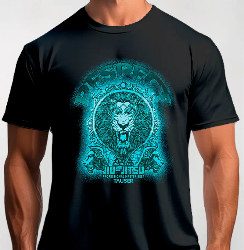 Camiseta malha 100% algodão, estampa Lion Respect