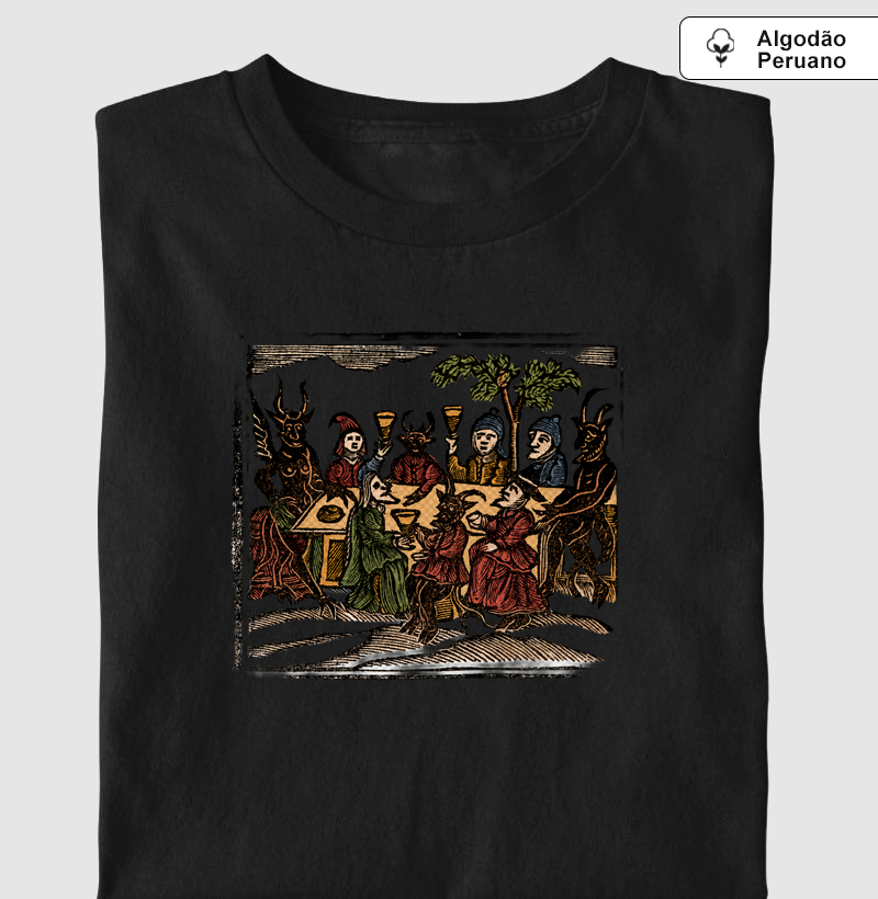 Camiseta O banquete das bruxas, 1720 - Camiseta Algodão Peruano