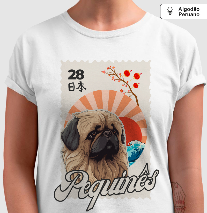 Camiseta Algodão Peruano Nihon Pequinês Dog Pulse