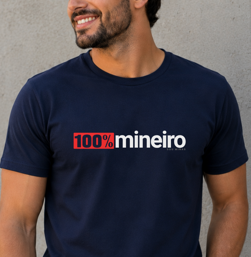 Camiseta 100% Mineiro | Minimalista Moderna | Orgulho das Gerais - Algodão Peruano 
