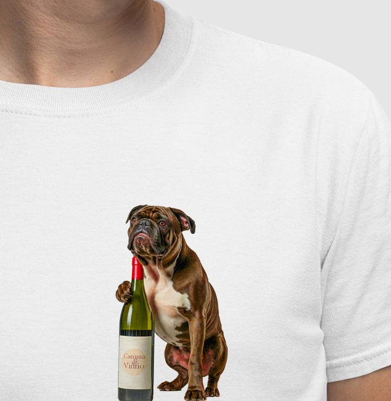Cachorro E Garrafa De Vinho - Peito