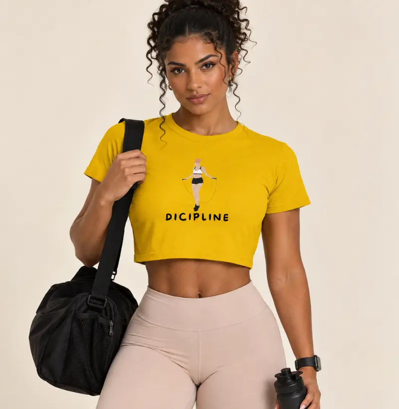 Cropped DISCIPLINE - TRENO | Cropped Fitness Feminino para Academia e Lifestyle