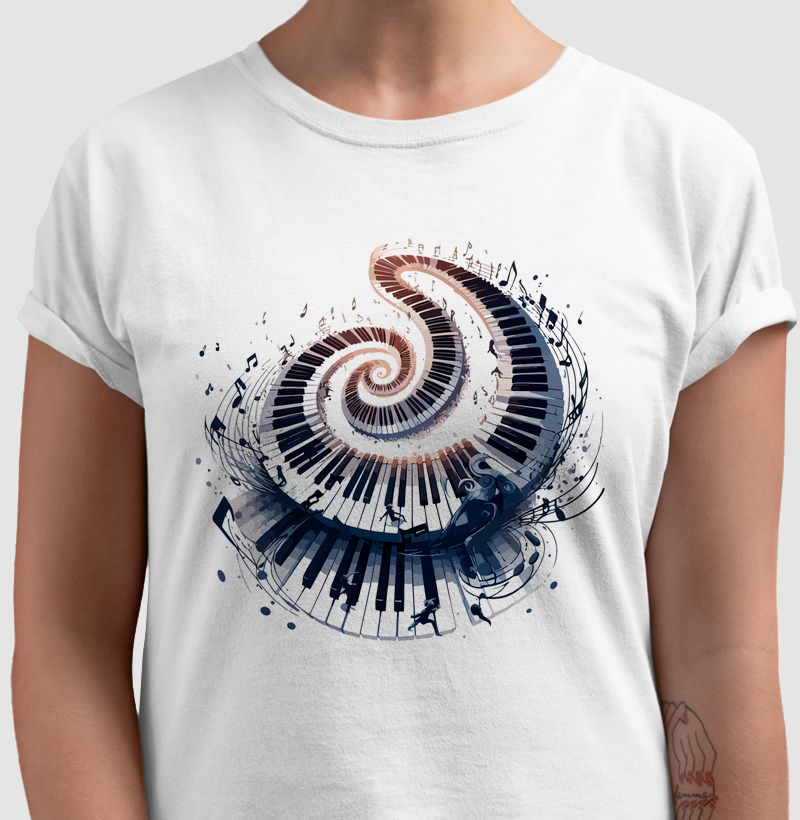 Camiseta Espiral de Teclas