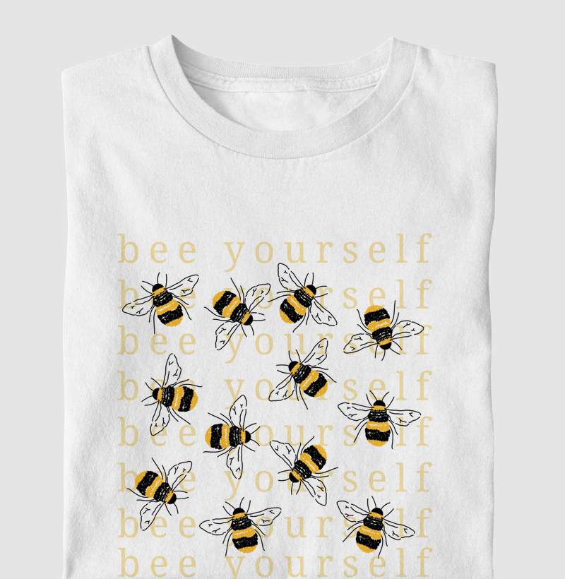 Camiseta Infantil Branca Bee Yourself by Pedro Campos