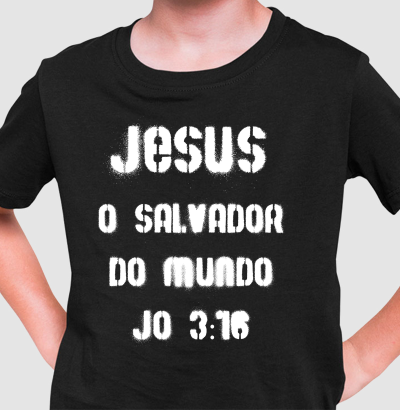 Camiseta Infantil Cristã O Salvador do Mundo