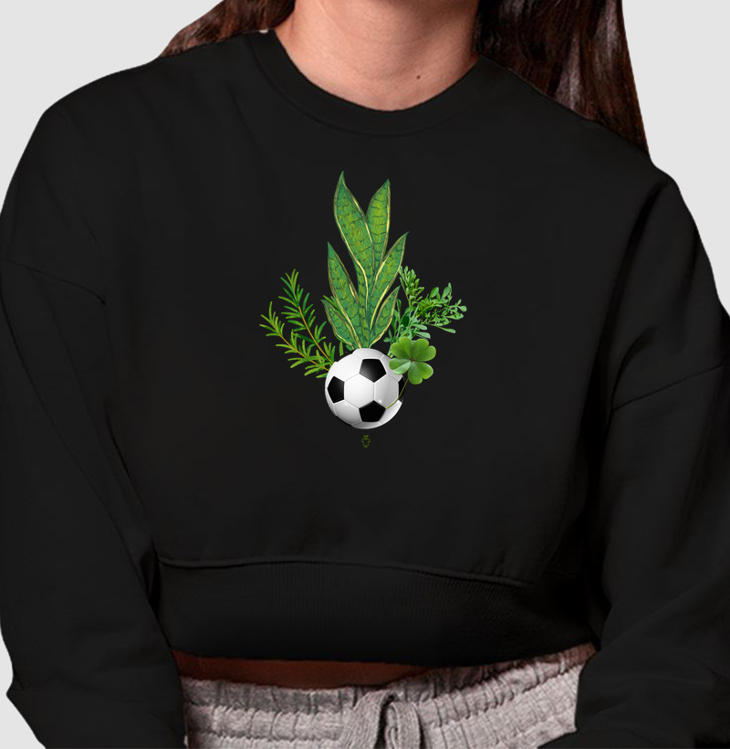 Plantas da sorte & bola de futebol - Cropped Moletom
