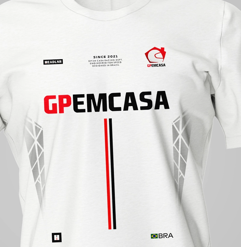 T-Shirt Oficial Equipe GP EM CASA - Algodão Peruano
