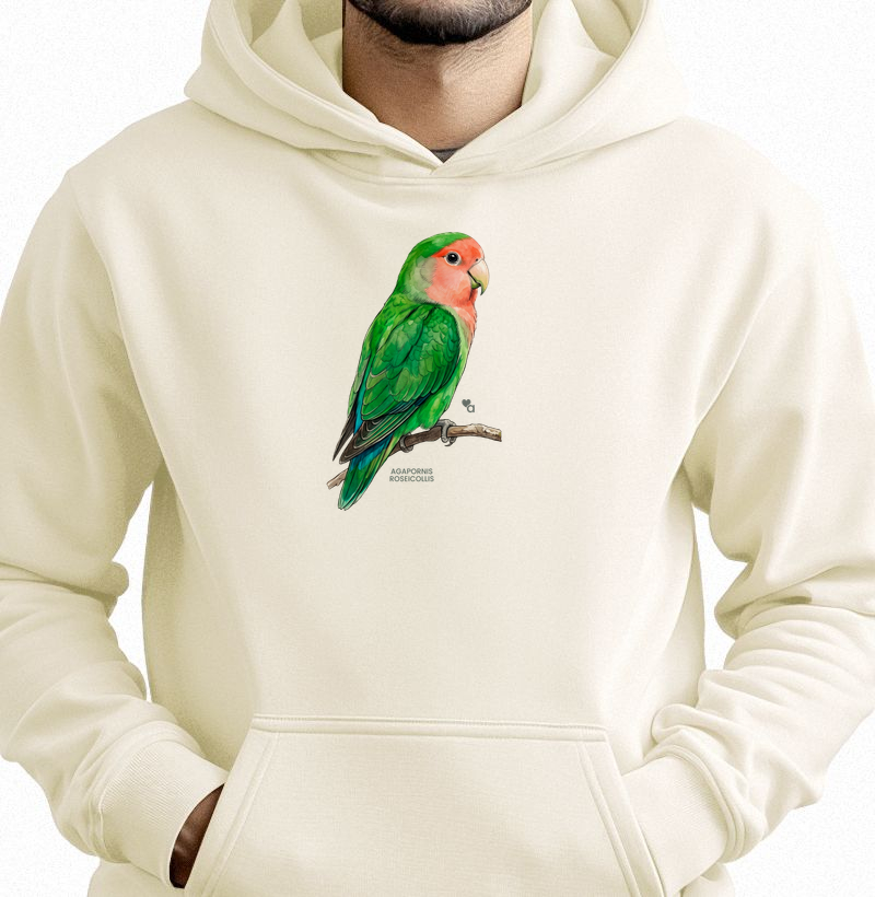 Aves - Agapornis Roseicollis - Moletom Hoodie