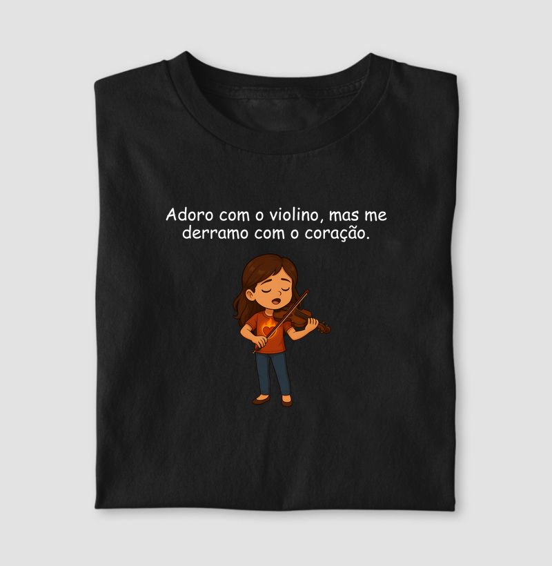 Adoro com o violino, mas me derramo com o coração.